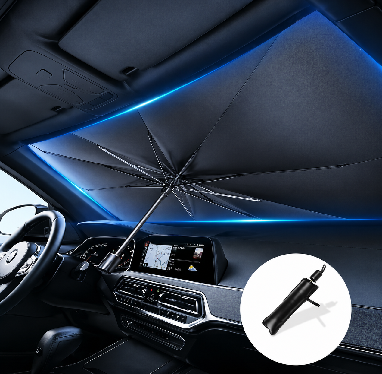 The Windshield Umbrella — Foldable Car Sunshade